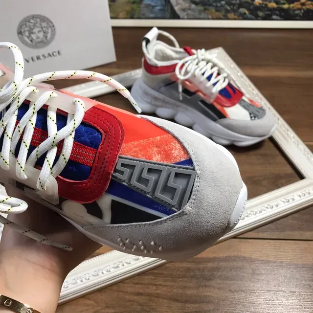 Versace Chain Reaction Multicolor Patchwork Chunky Sneakers 3