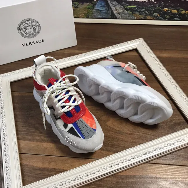 Versace Chain Reaction Multicolor Patchwork Chunky Sneakers 7
