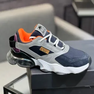 Versace Chain Reaction 海军灰 透明鞋底 Air Unit 厚底运动鞋