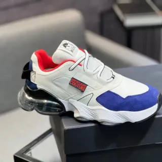 Versace Chain Reaction 白色蓝底 多面板鞋面 厚底运动鞋