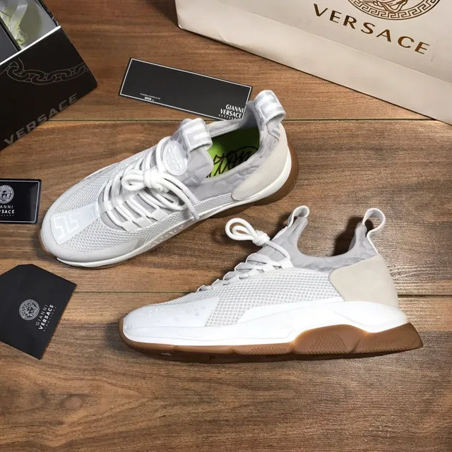 Versace Chain Reaction White Mesh and Gum Chunky Sneakers 4
