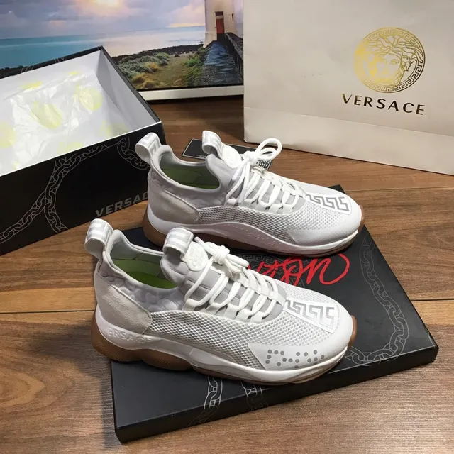 Versace Chain Reaction White Mesh and Gum Chunky Sneakers 7