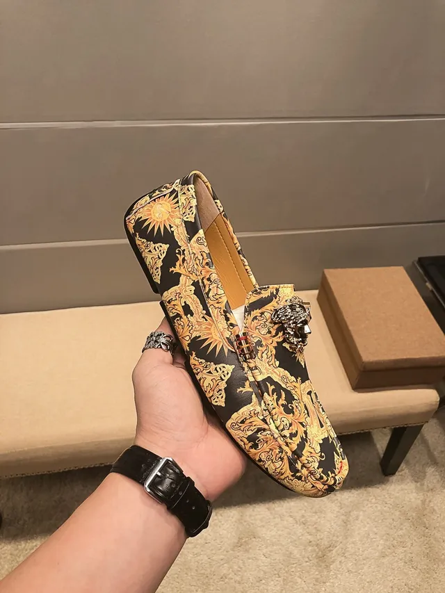 Versace Greca Odissea impressão barroca Medusa mocassins 9