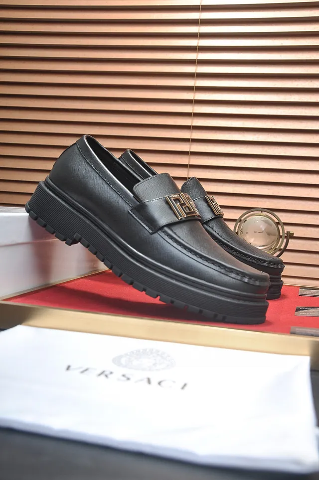 Versace Greca Odissea Black Leather Loafers 3