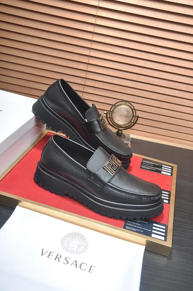 Versace Greca Odissea Black Leather Loafers 6