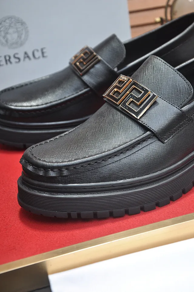 Versace Greca Odissea Black Leather Loafers 8