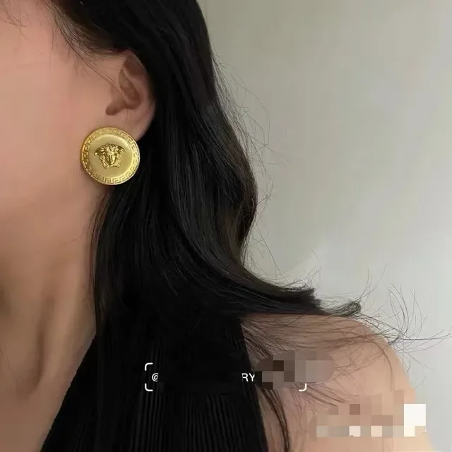 Versace Greca Odissea Boucles d'oreilles à clous doré Medusa 3
