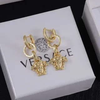 Versace Medusa 金色头饰魅力 双链圈耳