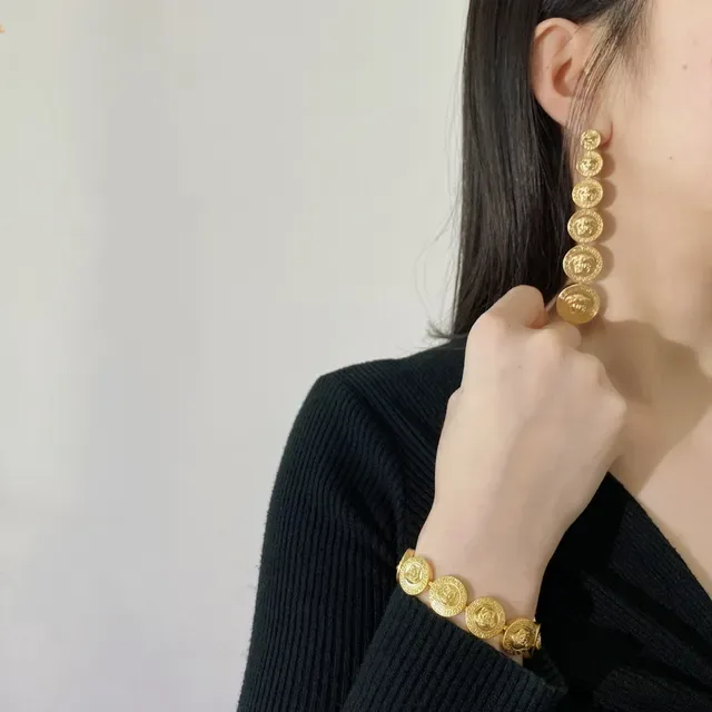 Versace Medusa Greca Boucles d'oreilles Style Pièce Doré 2