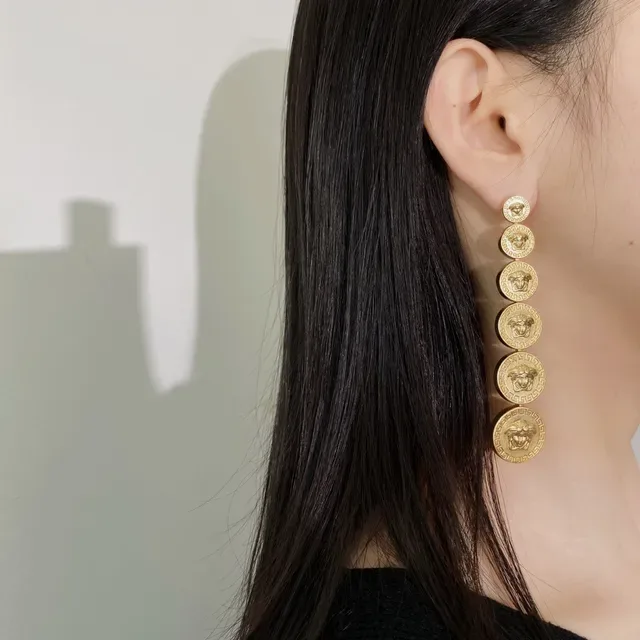 Versace Medusa Greca Boucles d'oreilles Style Pièce Doré 6