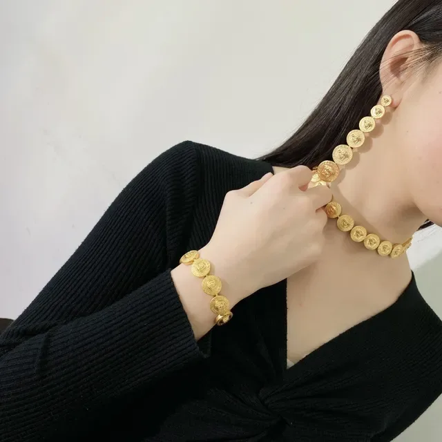 Versace Medusa Greca Boucles d'oreilles Style Pièce Doré 7