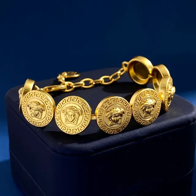 Versace Medusa Greca Boucles d'oreilles Style Pièce Doré 9