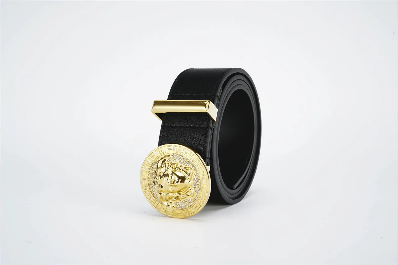 Versace Medusa Greca Odissea Black Leather Belt 6