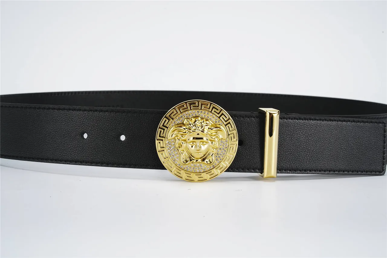 Versace Medusa Greca Odissea Black Leather Belt 8