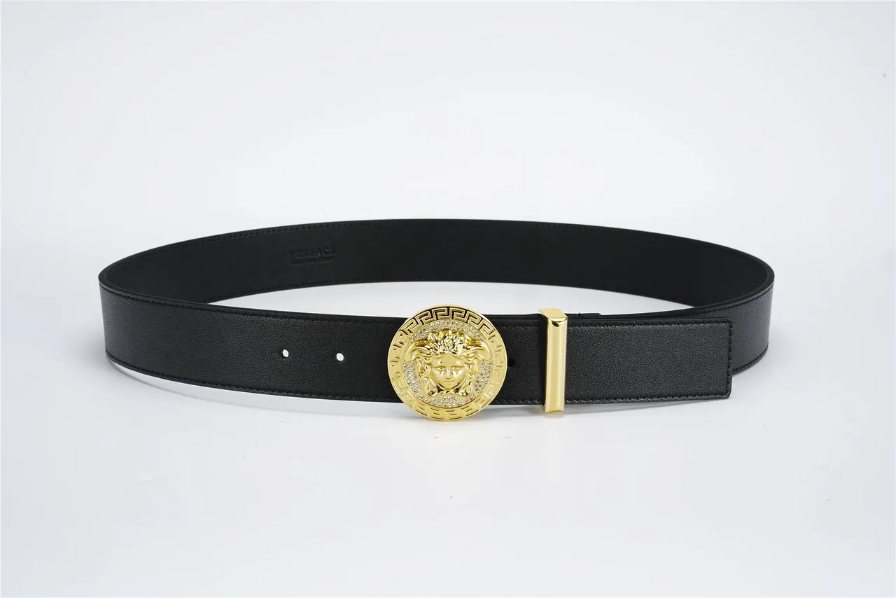 Versace Medusa Greca Odissea Black Leather Belt 9