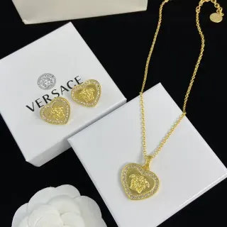 Versace Medusa Heart Gold Silver Motif Collar