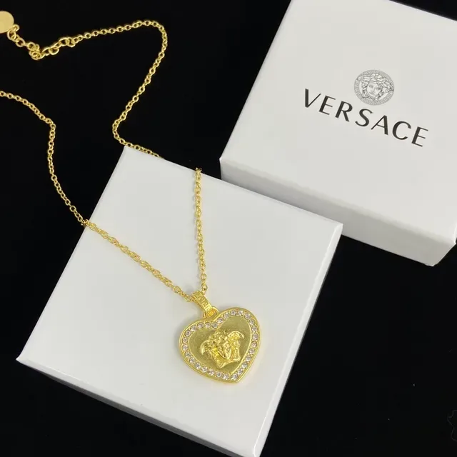 Versace Medusa Heart Gold Silver Motif Collier 4