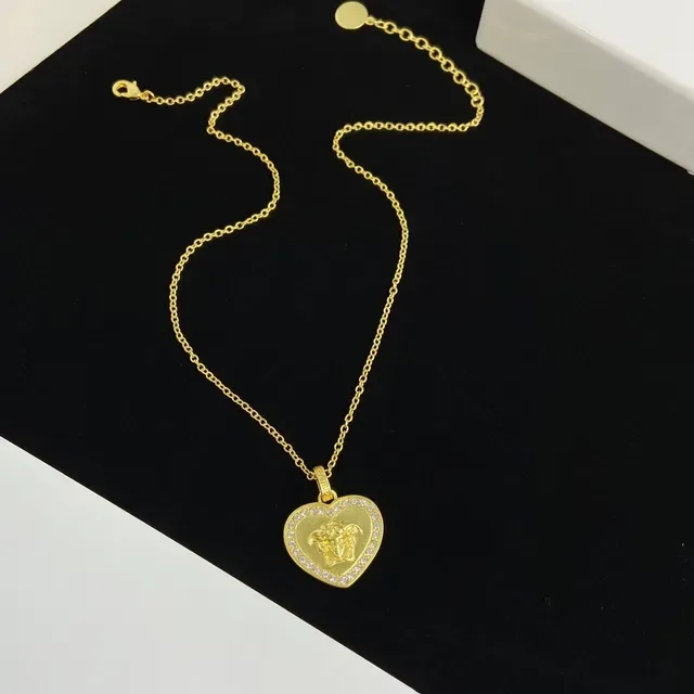Versace Medusa Heart Gold Silver Motif Collier 5