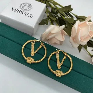 Versace Medusa 黄金圆耳环