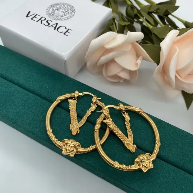 Versace Medusa সোনার হুপ ইয়াররিংস 4