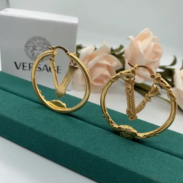 Versace Medusa সোনার হুপ ইয়াররিংস 5