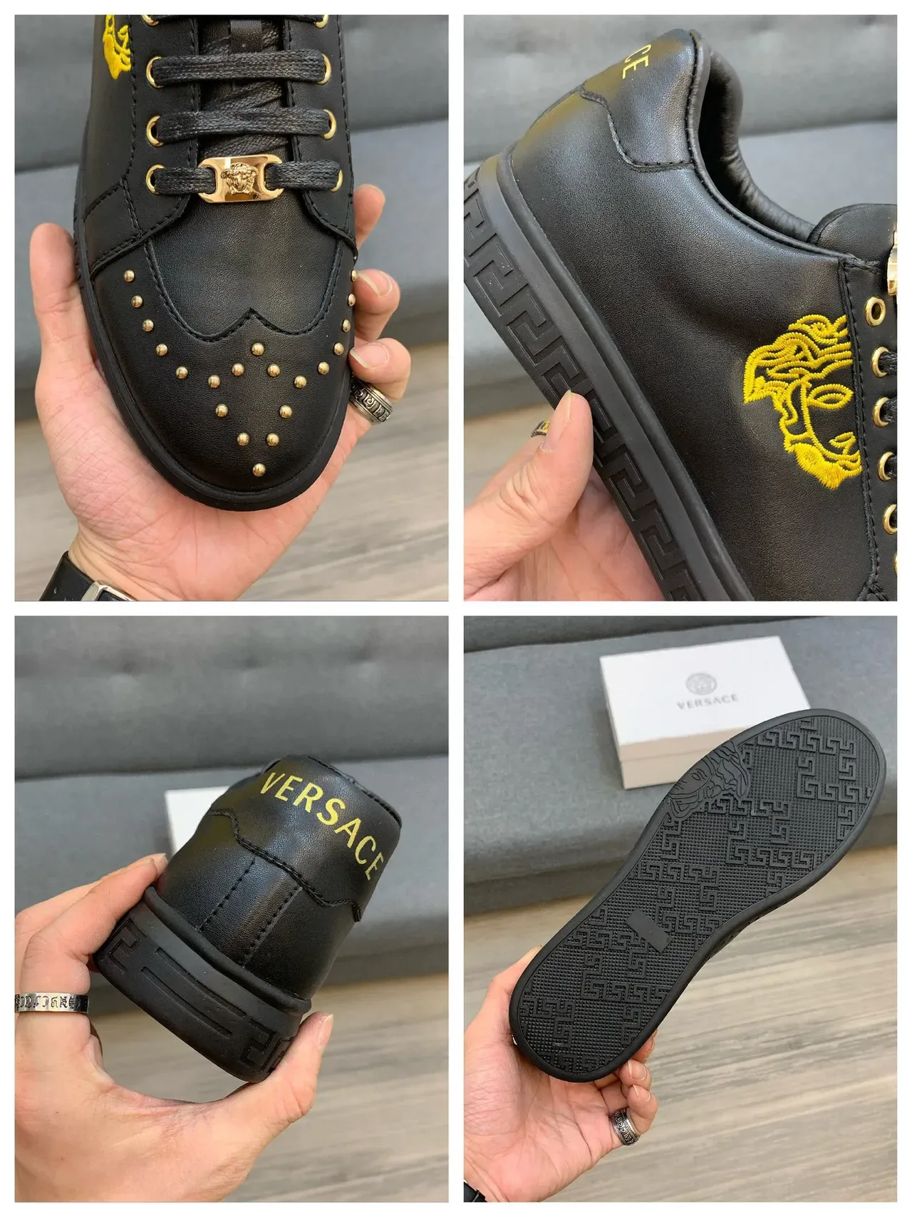 Versace Odissea Gold Medusa Leather Lifestyle Sneakers 3
