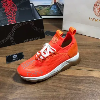 Versace Odissea नारंगी मेश और सुड लाइफस्टाइल स्नीकर