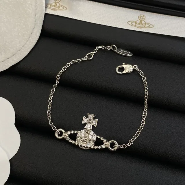 Vivienne Westwood Classic Orb Pavé Crystal Silver-Tone Necklace 4