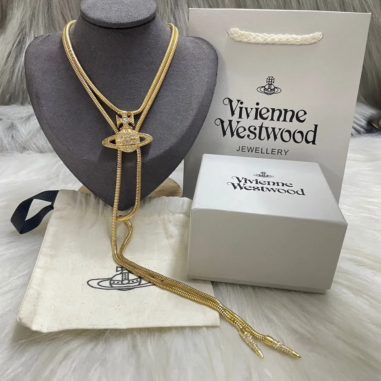 Vivienne Westwood Orb Crystal-Pavé Bolo Necklace 3