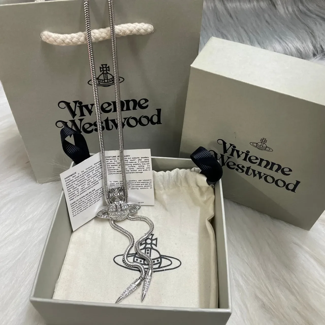 Vivienne Westwood Orb Crystal-Pavé Bolo Necklace 6