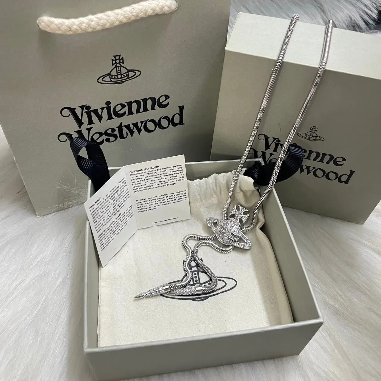 Vivienne Westwood Orb Crystal-Pavé Bolo Necklace 7