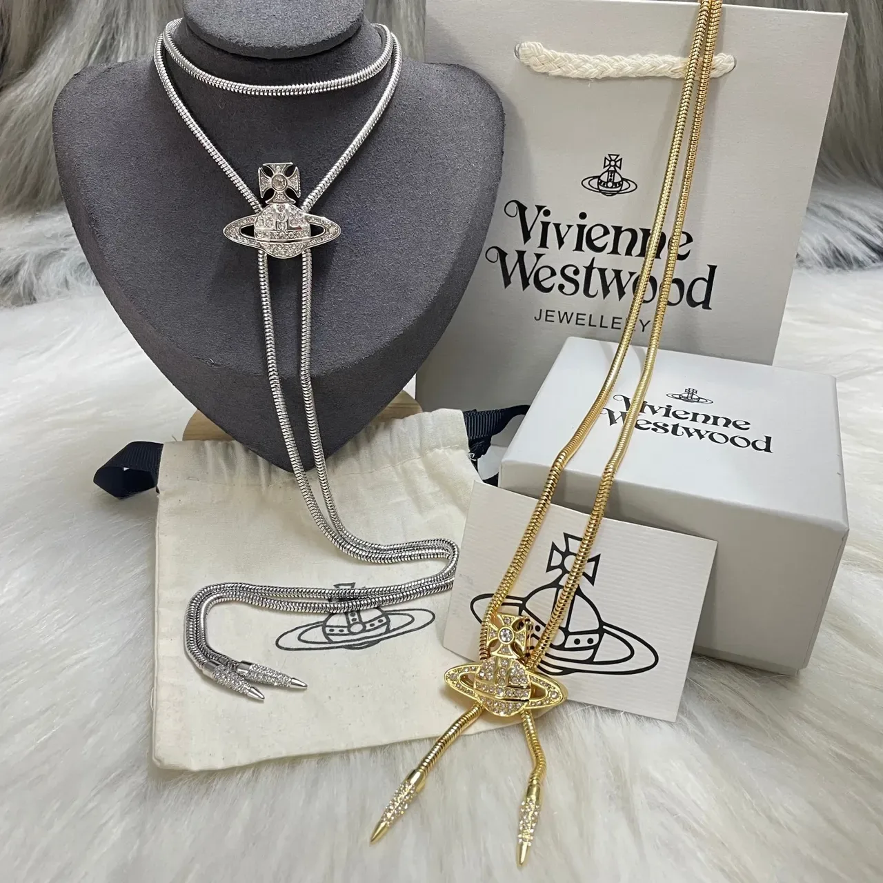 Vivienne Westwood Orb Crystal-Pavé Bolo Necklace 8