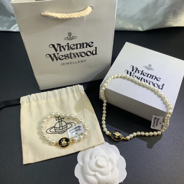 Vivienne Westwood Orb Collier de perles charm émaillé multicolore 8