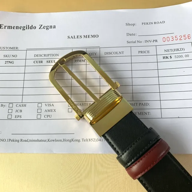Ermenegildo Zegna حزام جلد أسود وبورجواندي قابل للانعكاس 2
