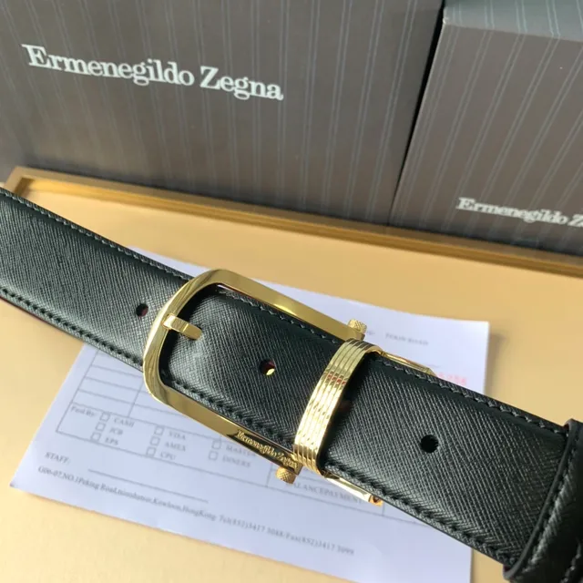 Ermenegildo Zegna حزام جلد أسود وبورجواندي قابل للانعكاس 5