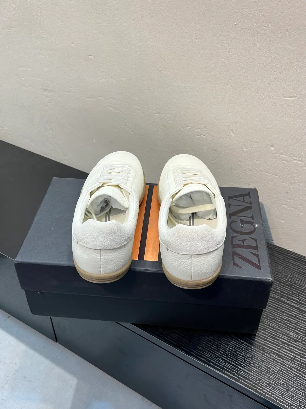 Zegna Sneaker Lifestyle en cuir texturé blanc 6