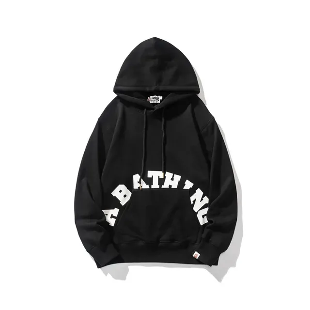 A Bathing Ape Arched Logo Black Oversized Hoodie 4