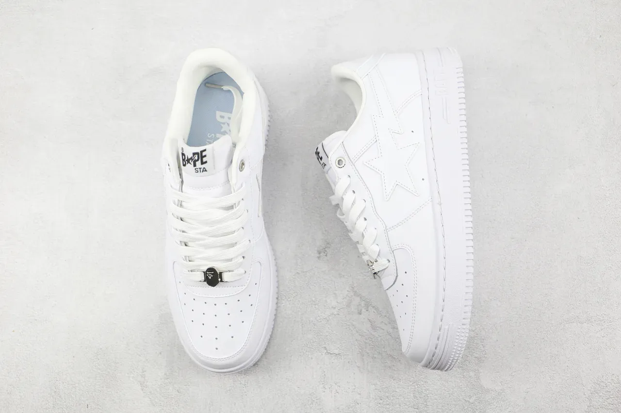 A Bathing Ape BAPE STA Tênis Lifestyle Todo Branco 3