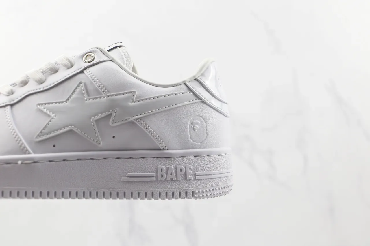 A Bathing Ape BAPE STA Tênis Lifestyle Todo Branco 7