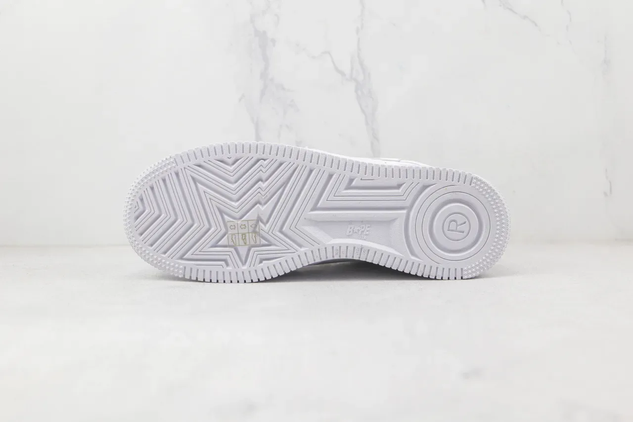 A Bathing Ape BAPE STA Tênis Lifestyle Todo Branco 8
