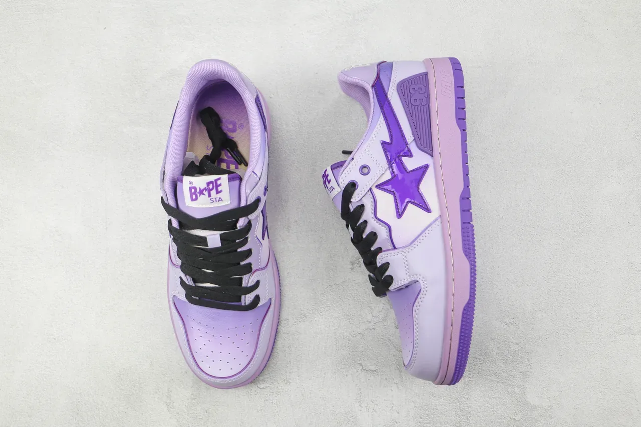 A Bathing Ape BAPE STA Lavender Purple Star Logo Lifestyle Sneakers 3