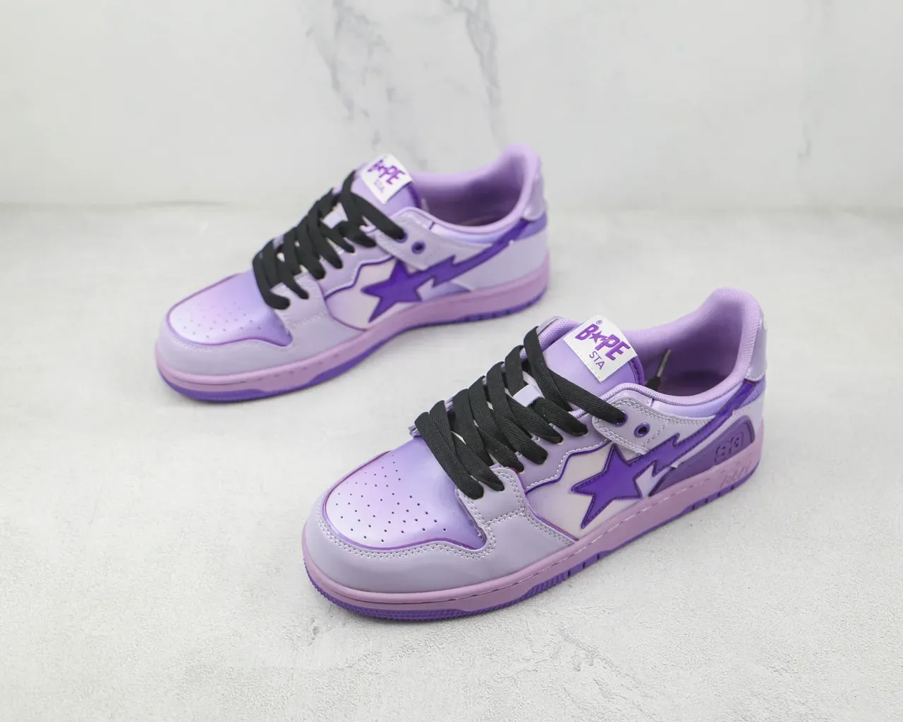 A Bathing Ape BAPE STA Lavender Purple Star Logo Lifestyle Sneakers 4