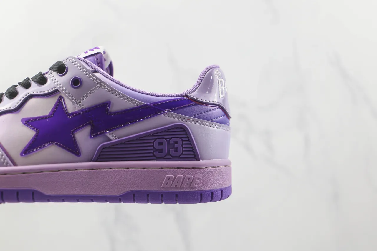 A Bathing Ape BAPE STA Lavender Purple Star Logo Lifestyle Sneakers 7