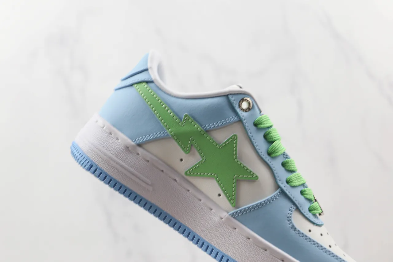 A Bathing Ape BAPE STA Sneakers Lifestyle Étoile Bleu Clair Vert 5