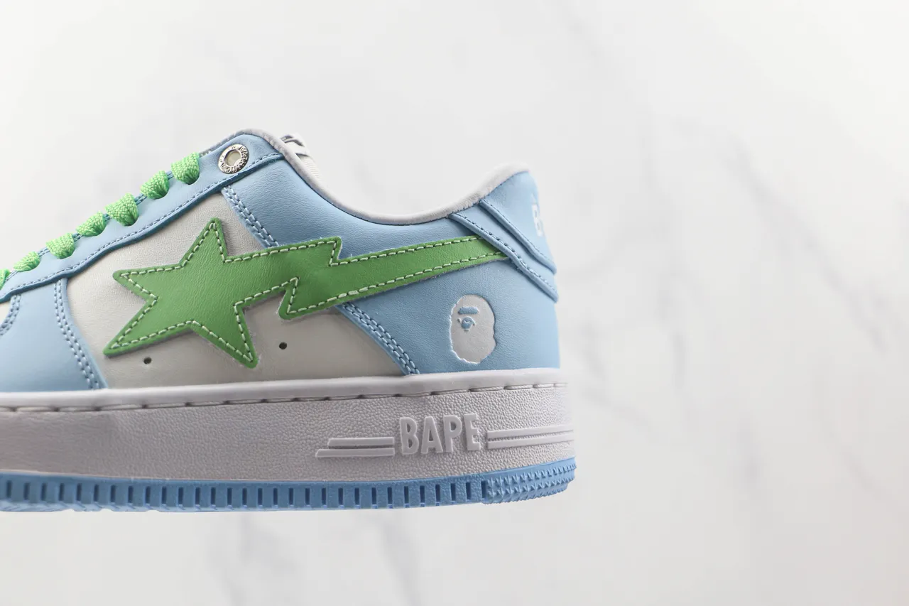 A Bathing Ape BAPE STA Sneakers Lifestyle Étoile Bleu Clair Vert 7