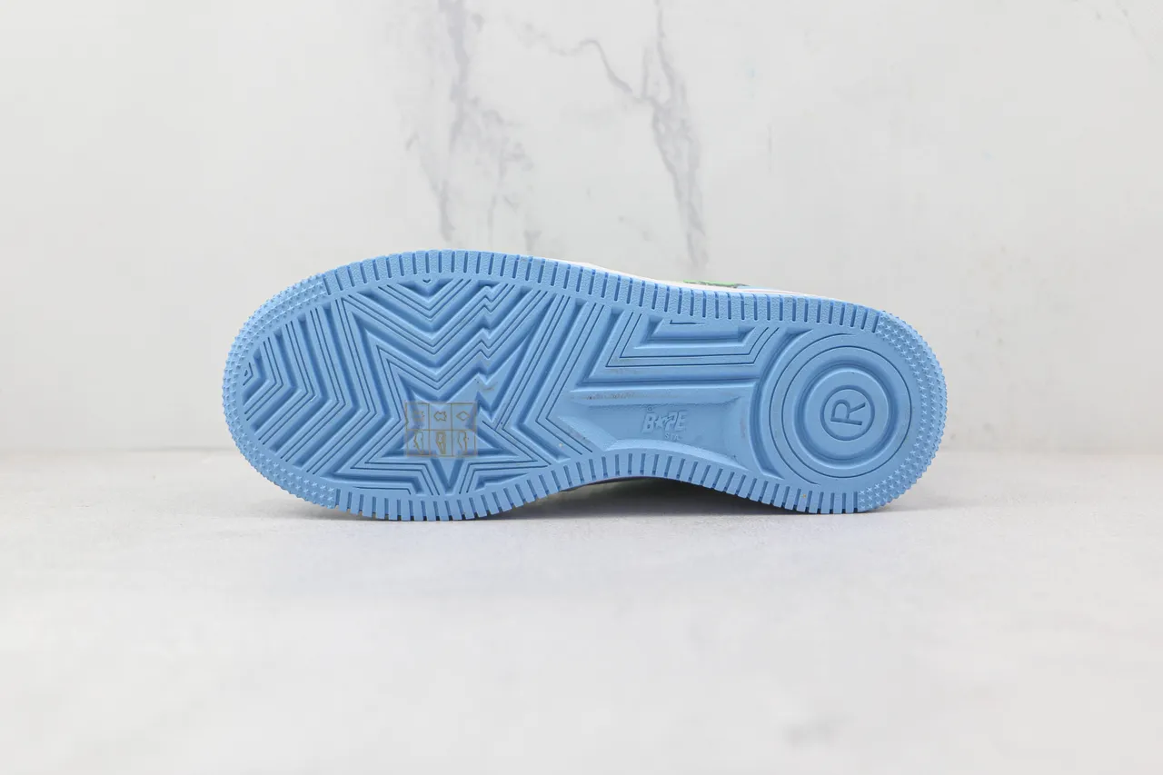 A Bathing Ape BAPE STA Sneakers Lifestyle Étoile Bleu Clair Vert 8