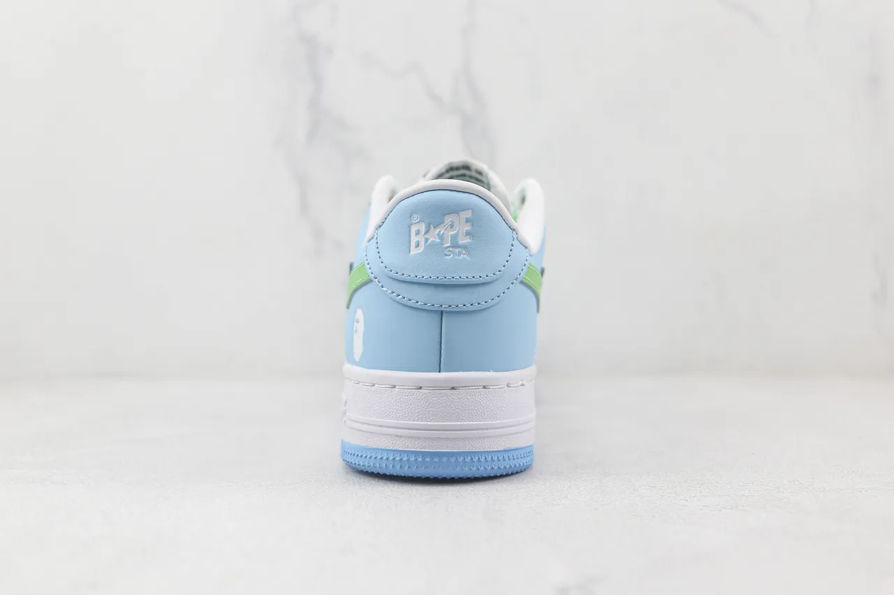 A Bathing Ape BAPE STA Sneakers Lifestyle Étoile Bleu Clair Vert 9