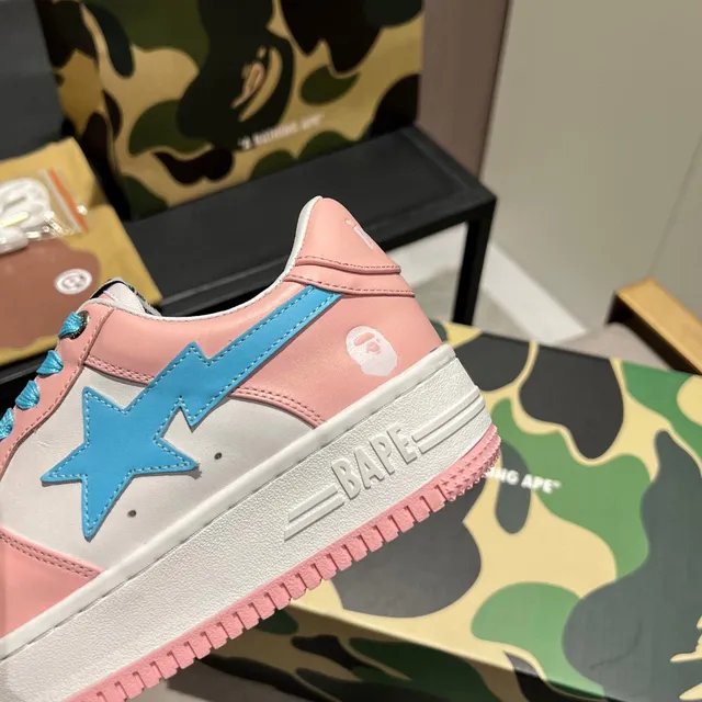 A Bathing Ape BAPE STA Pink White Blue Lifestyle Sneakers 3
