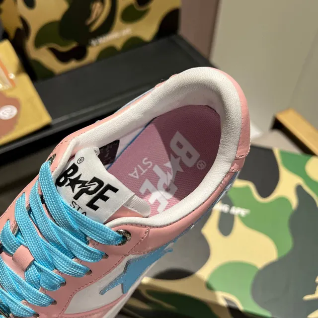 A Bathing Ape BAPE STA Pink White Blue Lifestyle Sneakers 4