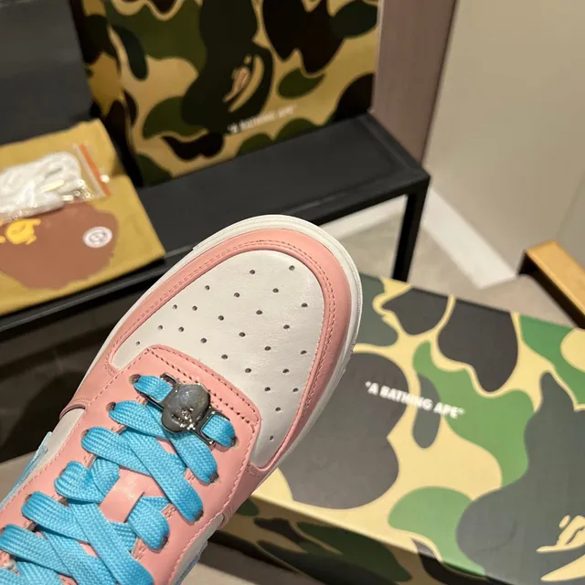 A Bathing Ape BAPE STA Pink White Blue Lifestyle Sneakers 5